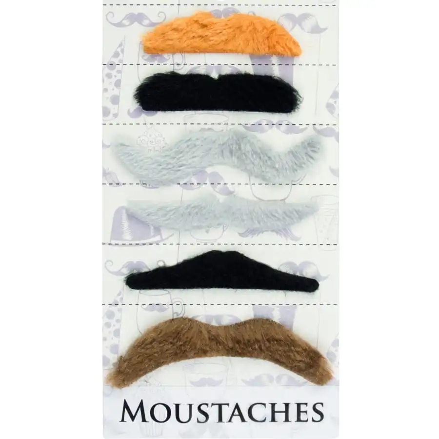 6 Moustaches Adhésives Multi Formes Et Couleurs – Image 3