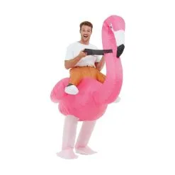 A Dos De Flamant Rose Gonflable Pour Adulte