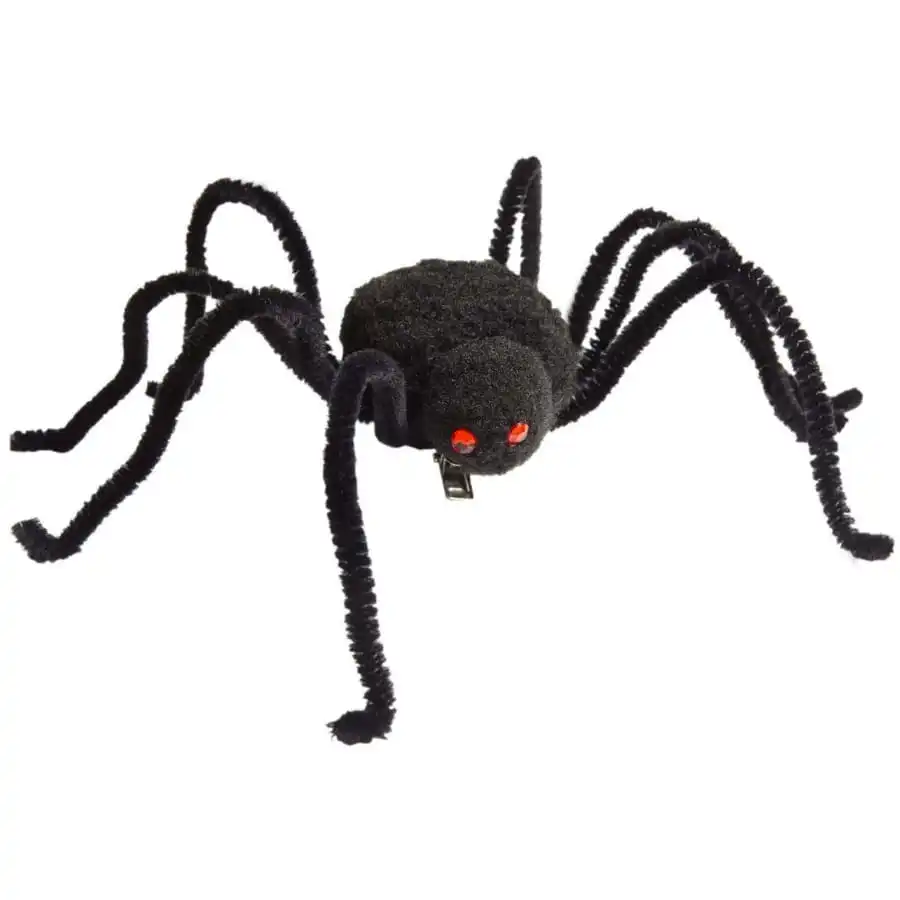 Araignée Noire De 25cm Sur Pince à Cheveux – Image 2