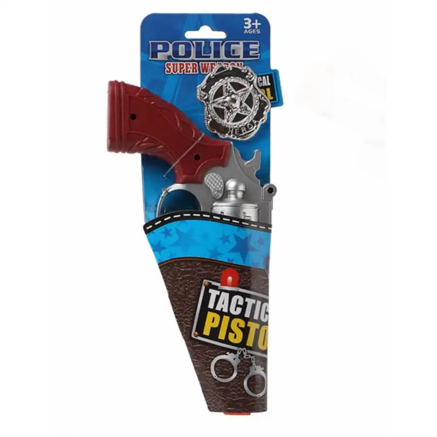 Badge Et Pistolet De Police Argentés En Plastique – Image 2