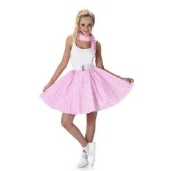 Bandana Et Jupe Années 50 Rose Clair Poids Blancs