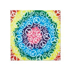 Bandana Tie And Dye Peace Multicolore De 55 Cm