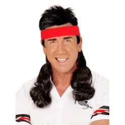 Bandeau Rouge Avec Cheveux Coupe Mulet