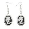 Boucles D'oreille Squelette Camées Noir Et Blanc