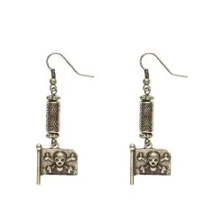 Boucles D'oreilles Drapeau Pirate Et Crâne