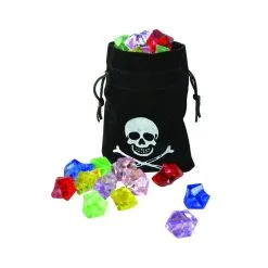Bourse De Pirate Noire Avec Faux Diamants Colorés