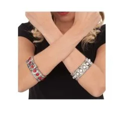 Bracelet Médiévale Avec Pierres Rouges, Adulte