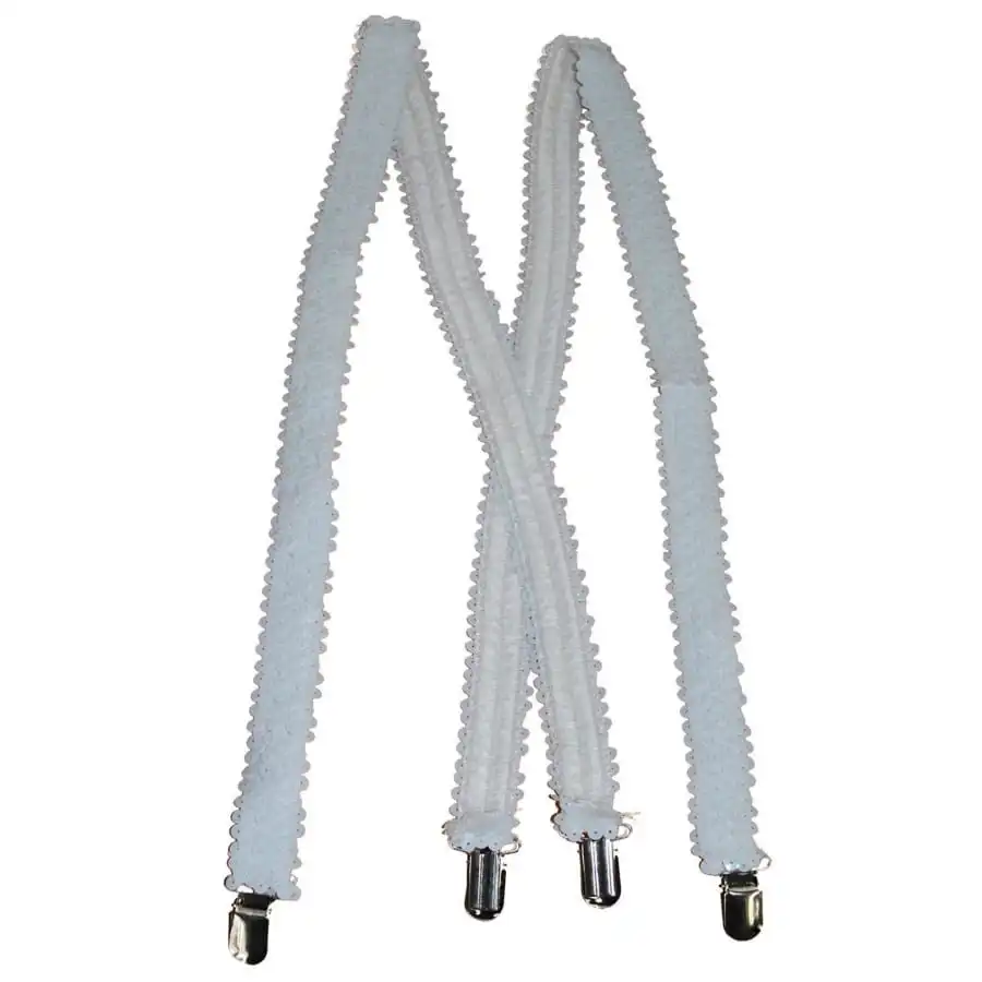 Bretelles Blanches Recouvertes De Sequins