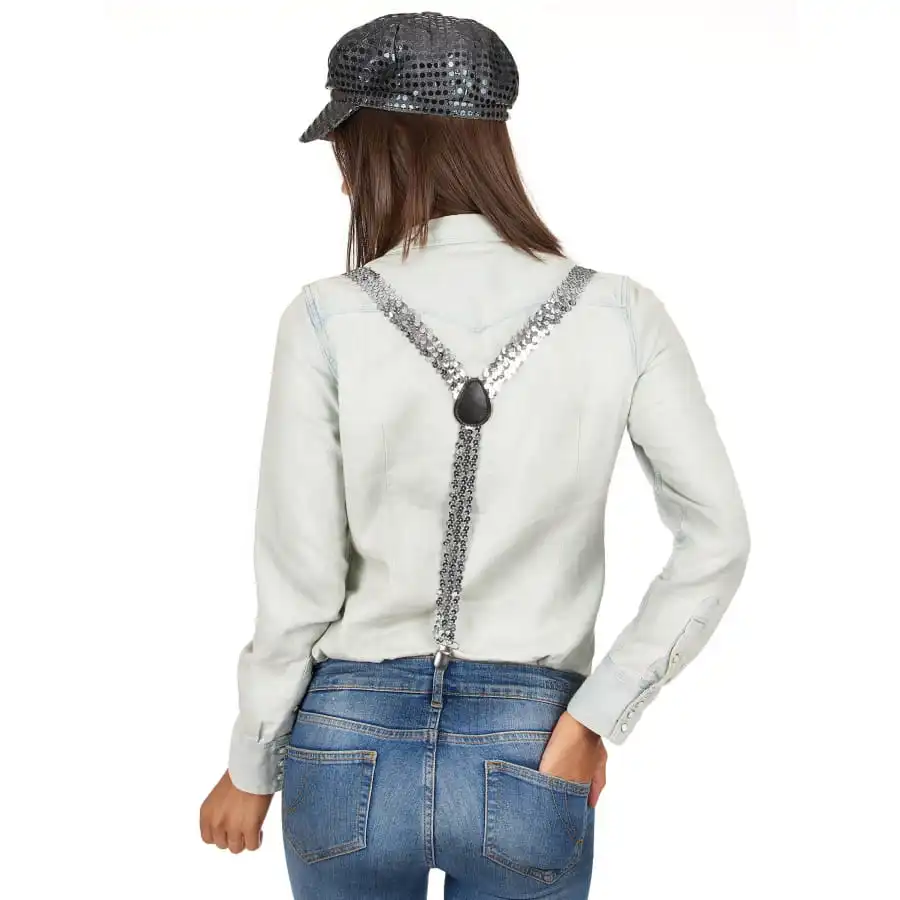 Bretelles De Sequins Argentés – Image 2