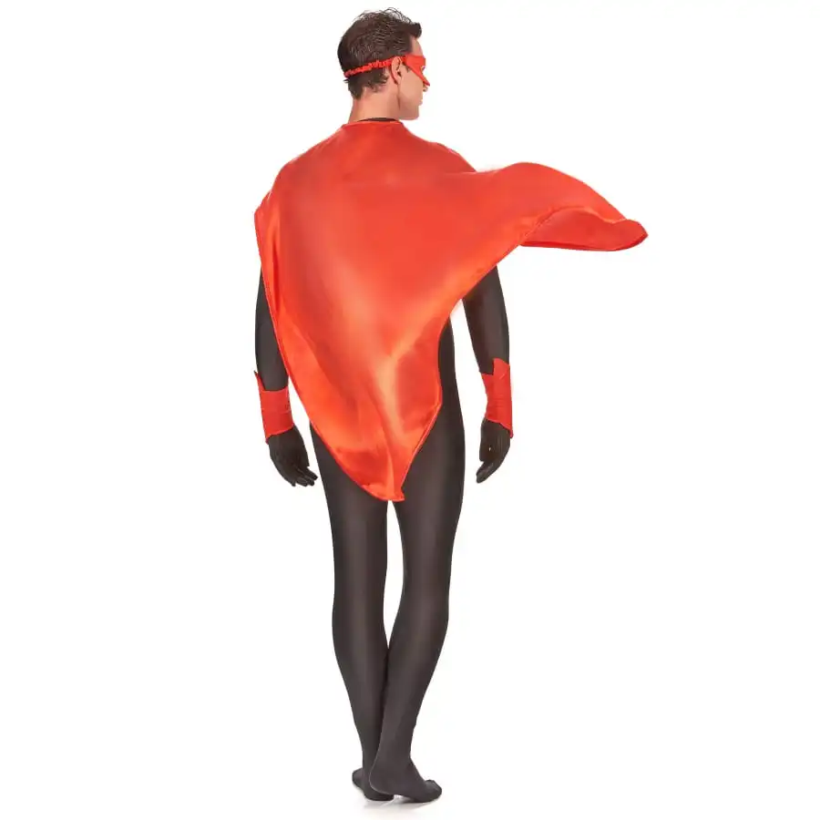 Cape, Manchettes Et Masque Rouge Pour Homme – Image 3