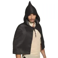 Cape Noire De Chevalier Médiéval Pour Homme