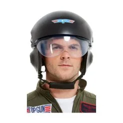 Casque De Top Gun Noir De Luxe, Adulte