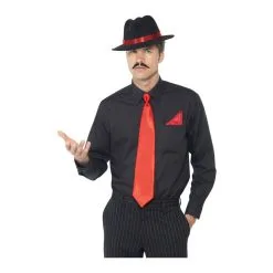 Chapeau, Cravate Et Mouchoir De Gangster