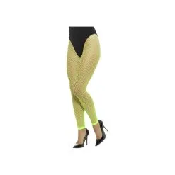 Collant Résille Vert Fluo Sans Pied
