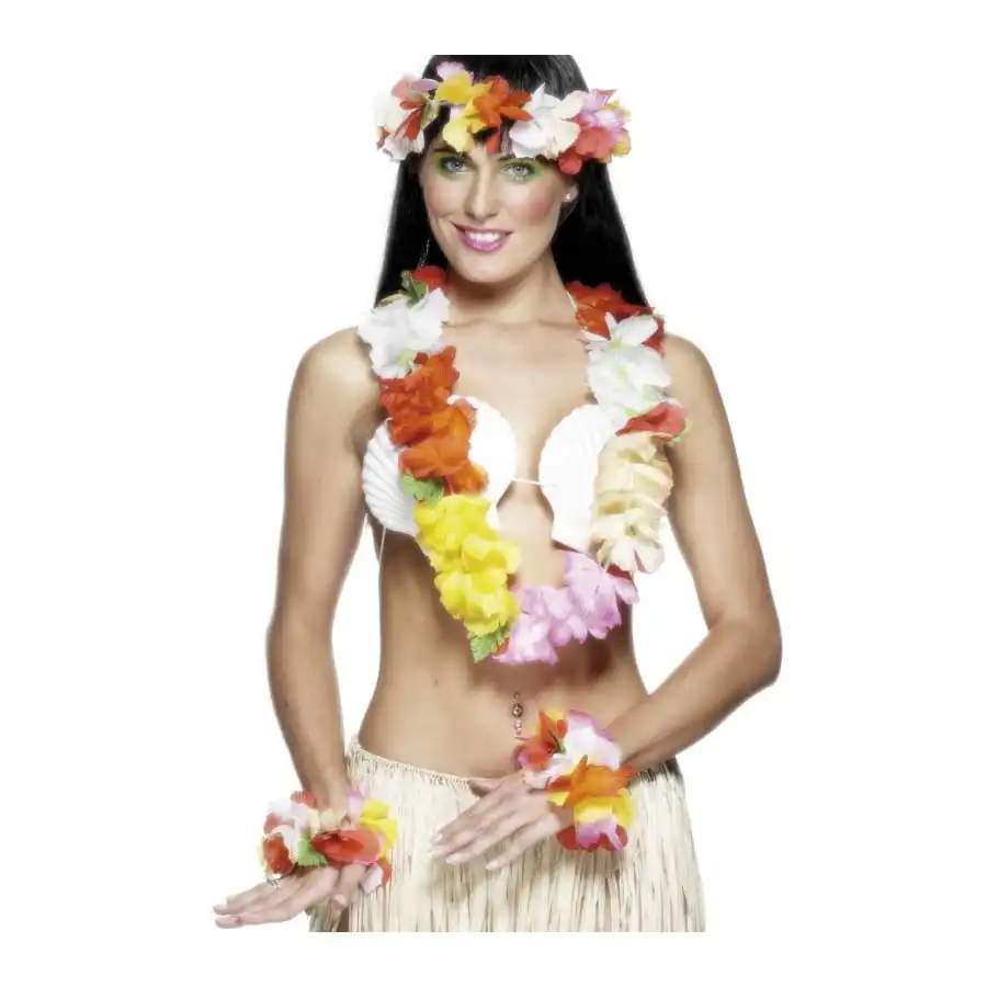 Collier HawaĂŻen Avec Fleurs Multicolores