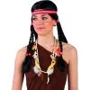 Collier Indien Avec Plumes, Dents Et Perles