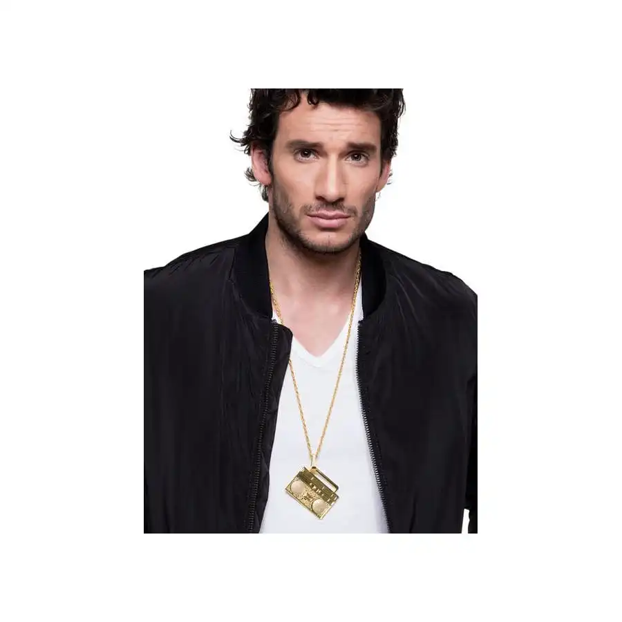 Collier Pendentif Radio Dorée 80's