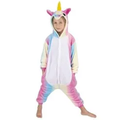 Combinaison Licorne Blanche Arc-en-ciel, Enfant
