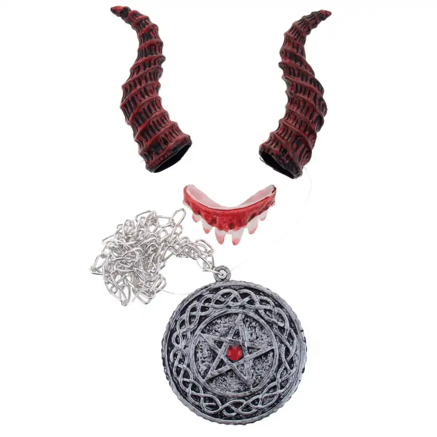 Corne, Dents Et Collier De Démon Pour Adulte
