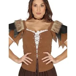 Corsage Médiéval Lacé Aspect Matière Naturelle