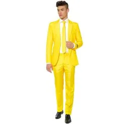 Costume 3 Pièces Classique Jaune Pour Homme