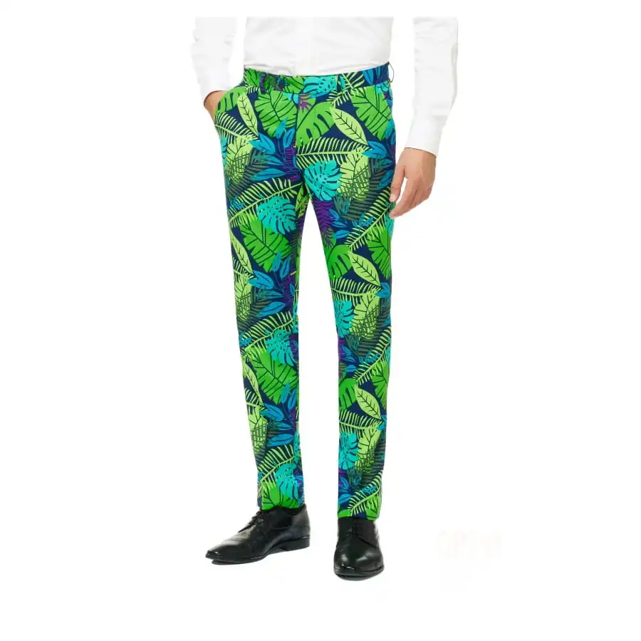 Costume 3 Pièces Imprimé Feuilles Tropicales Homme – Image 3