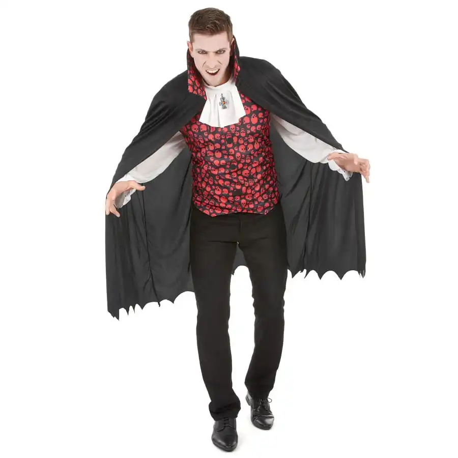 Costume Cape De Vampire Imprimé Têtes De Mort
