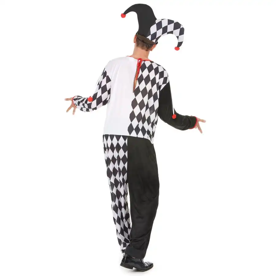 Costume De Bouffon Blanc Et Noir Pour Adulte – Image 3