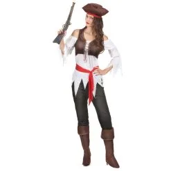 Costume De Femme Pirate Avec Corset Marron