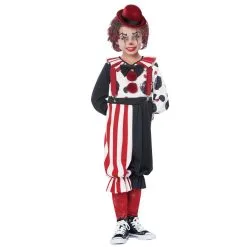 Costume De Petit Clown Rouge Et Noir
