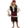 Costume De Piratesse Ligné Rouge Et Noir, Enfant