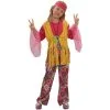 Costume Hippie Fleuri Rose Et Jaune Pour Fillette