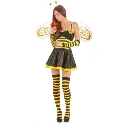 Costume Rayé Court D'abeille Pour Femme