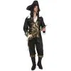 Costume Robe Noire De Pirate Imprimés Dorés
