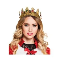 Couronne De Reine En Métal Doré Avec Pierres