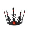 Couronne De Reine Noire Avec Pierres Rouges