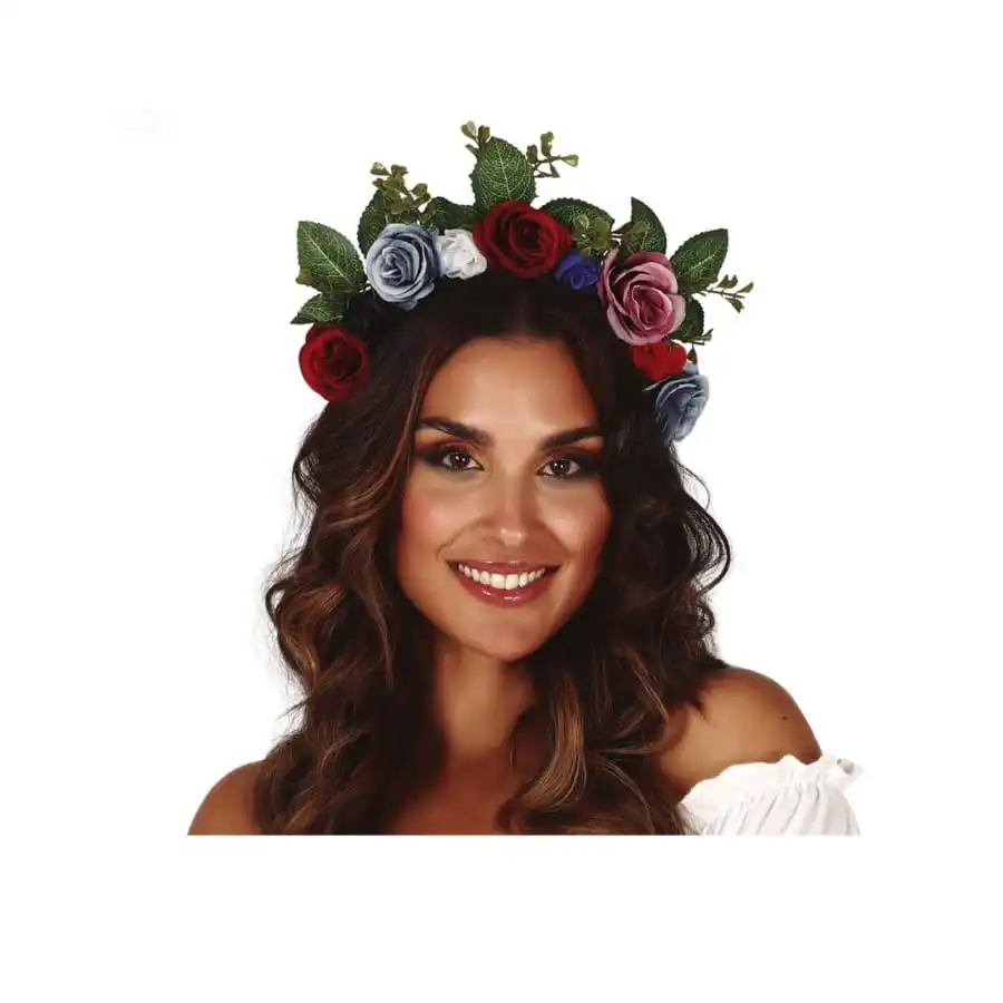 Couronne De Roses Multicolores Sur Serre-tĂȘte