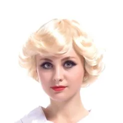 Courte Perruque Blonde Style Vintage