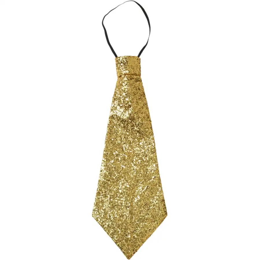 Cravate Paillette Or