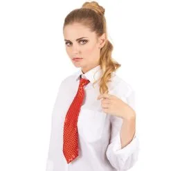 Cravate Unie Rouge Avec Sequins
