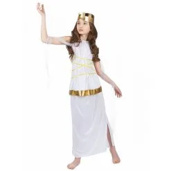 Déguisement Blanc Et Doré De Petite Déesse Grecque