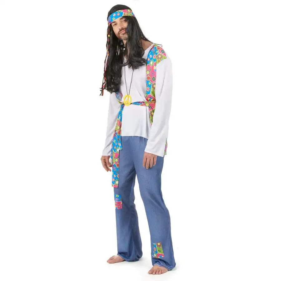 Déguisement Bleu Et Coloré De Hippie Pour Homme – Image 2
