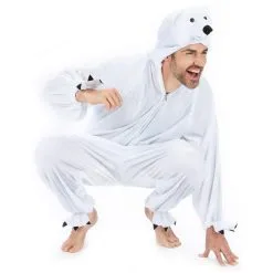 Déguisement D'ours Polaire Avec Capuche Tête