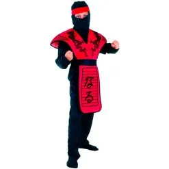 Déguisement De Ninja Noir Et Rouge Pour Garçon
