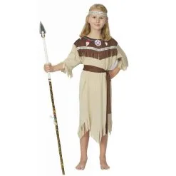 Déguisement De Petite Indienne Marron Clair