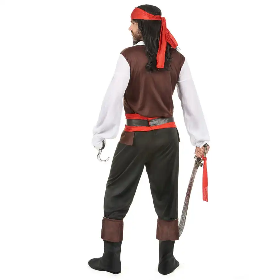 Déguisement De Pirate Noir Et Rouge Pour Homme – Image 4