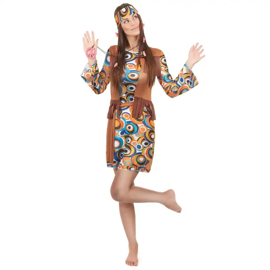 Déguisement Femme Hippie Motifs Années 60