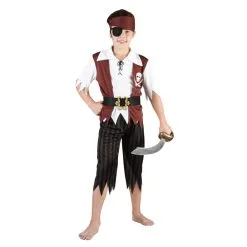 Déguisement Marron Blanc De Petit Pirate