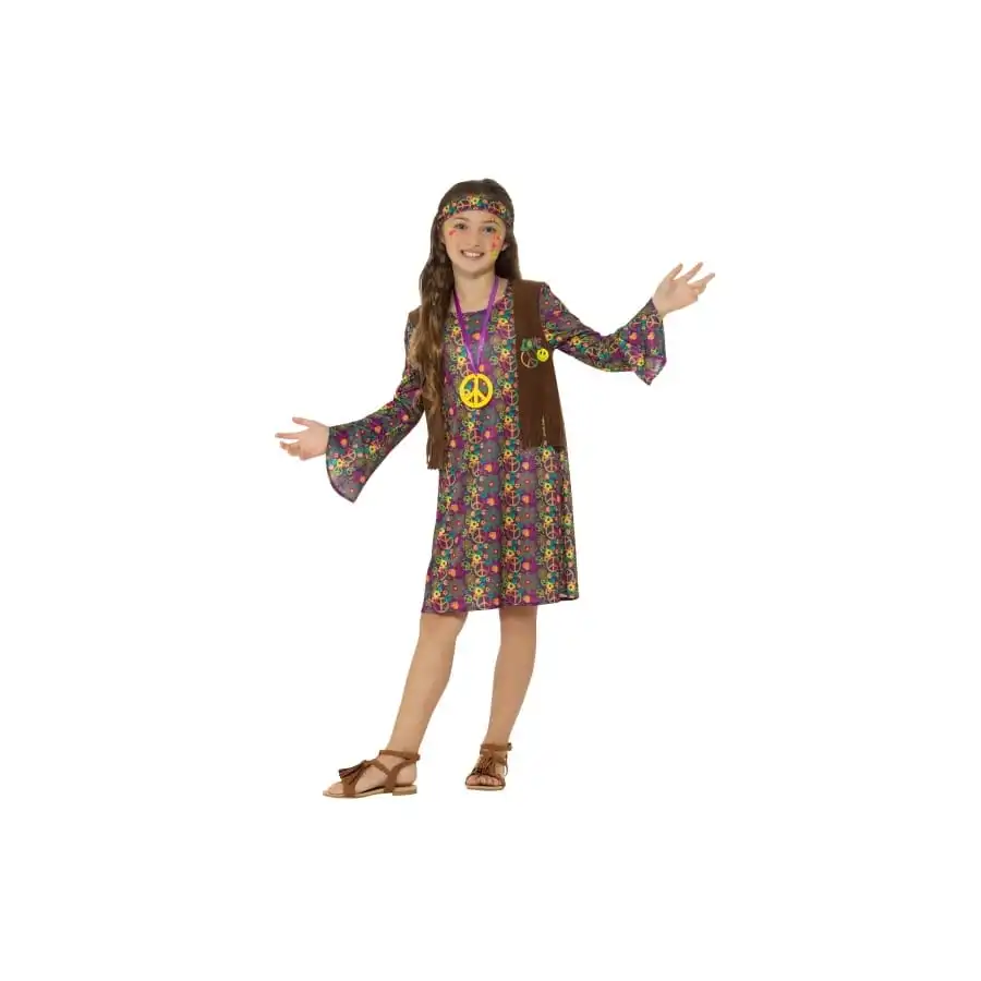 Déguisement Motifs Peace And Love De Petite Hippie – Image 2