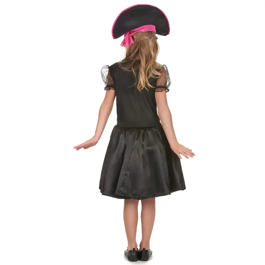 Déguisement Noir Blanc Rose De Petite Piratesse – Image 3